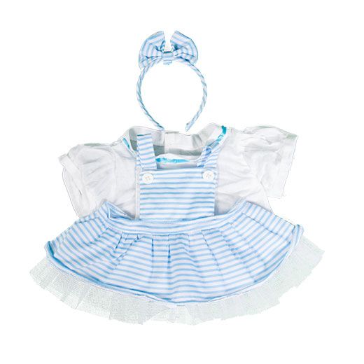 "Blauw/Wit gestreept jurkje" (20 cm)