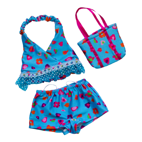"Blauwe Bikini met tas" (40 cm)